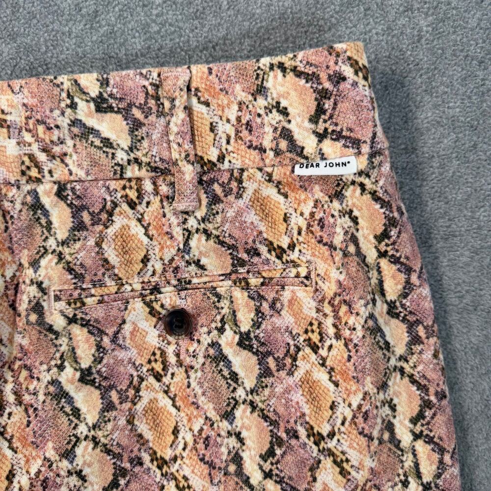 Dear John Hampton Short Women's 29 Snake Print Cuffed Pink Gold 4" Inseam - Picture 9 of 9